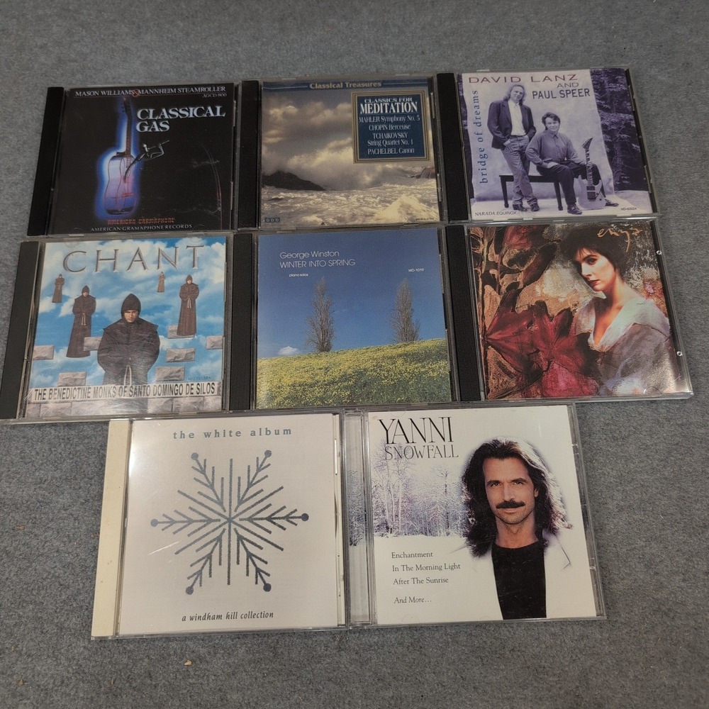 Meditation Relaxation New Age 8 CD Lot Enya Yanni George Winston Windham Hill - Picture 1 of 2